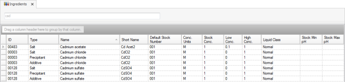 Type “cad” in the Search Name field